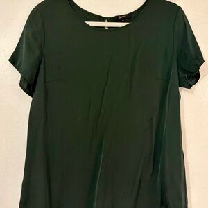 Quince Emerald Green Washable Silk Blouse